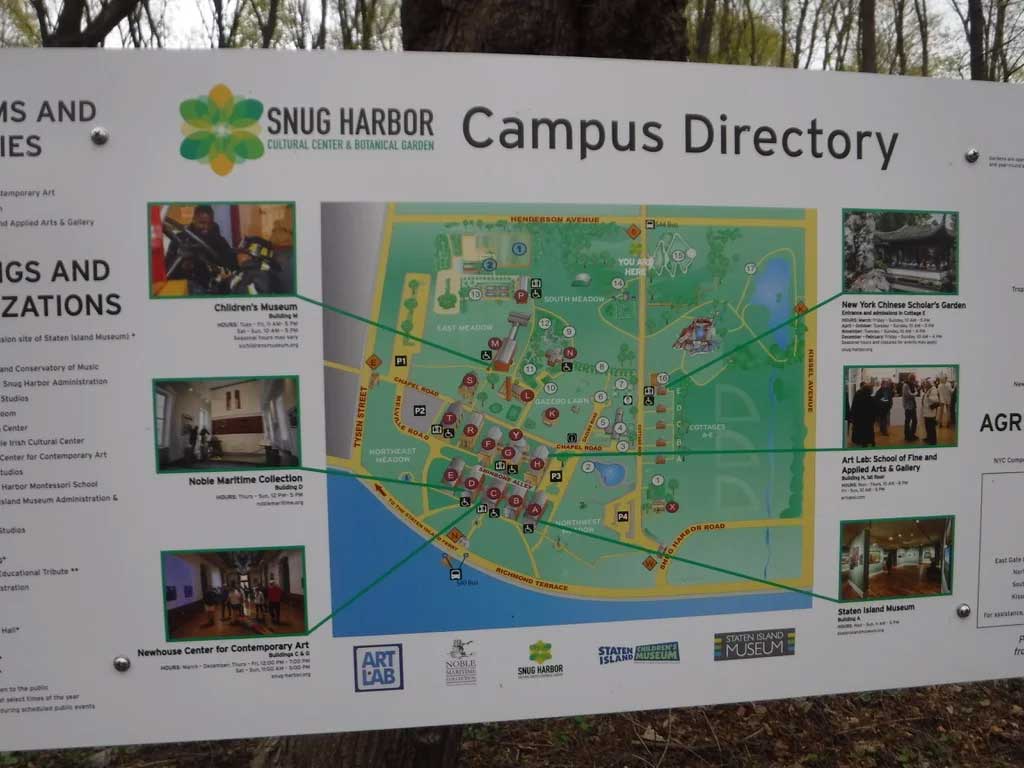 Snug Harbor Cultural Center and Botanical Gardens Sign