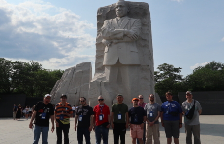 Highlight Vacations travelers standing in front of the Martin Luther King Jr. Memorial