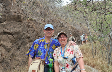 Highlight Vacations travelers on Diamond Head trail