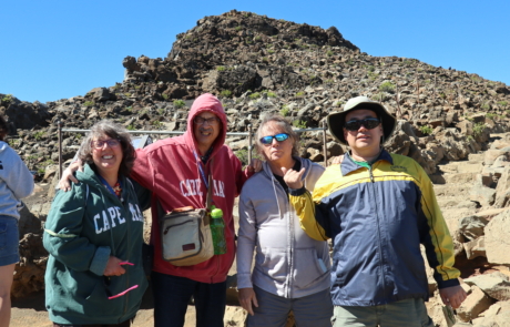 Highlight Vacations travelers and staff just climbed Haleakala crater trail.