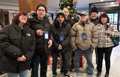 The group in front of the Christmas tree