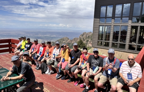 The group is at the top of Sandia Peak Mountain