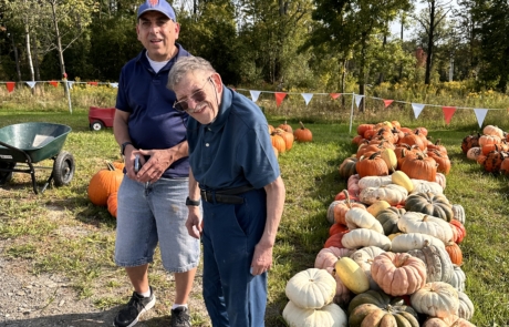 travelers having fun at the Moore's family farm.