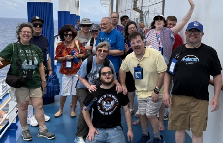 ABC cruise 25 trip golf Travelers laughing and smiling (ABC cruise 2025 trip)