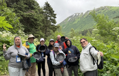 Panning for gold at the Crow Creek River in Anchorage, Alaska