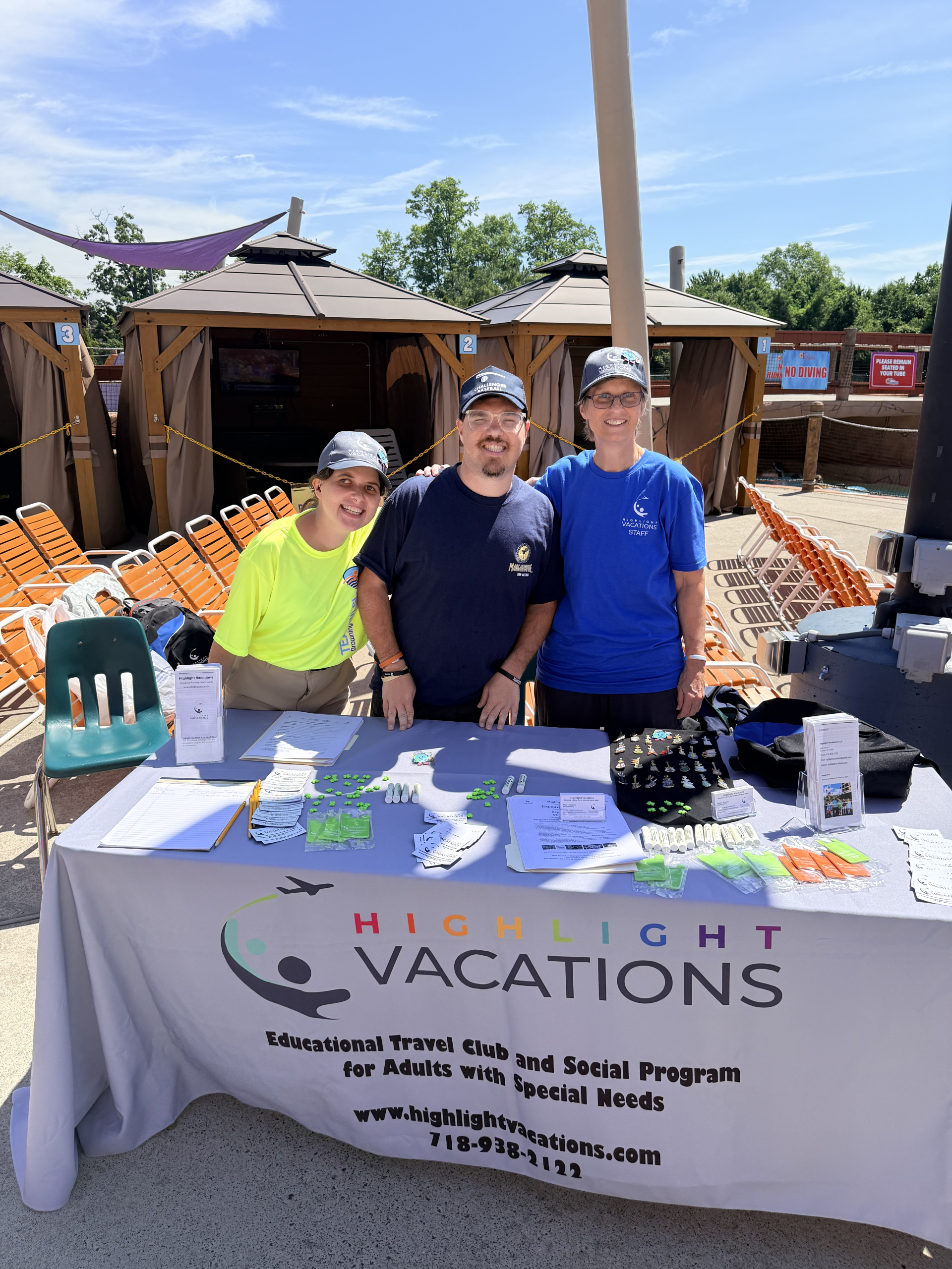 Travelers and Staff at the Sensory swim event at Funplex.