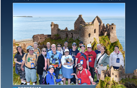 Belfast, Northern Ireland group photo shot from Norwegian Cruise Line Sky